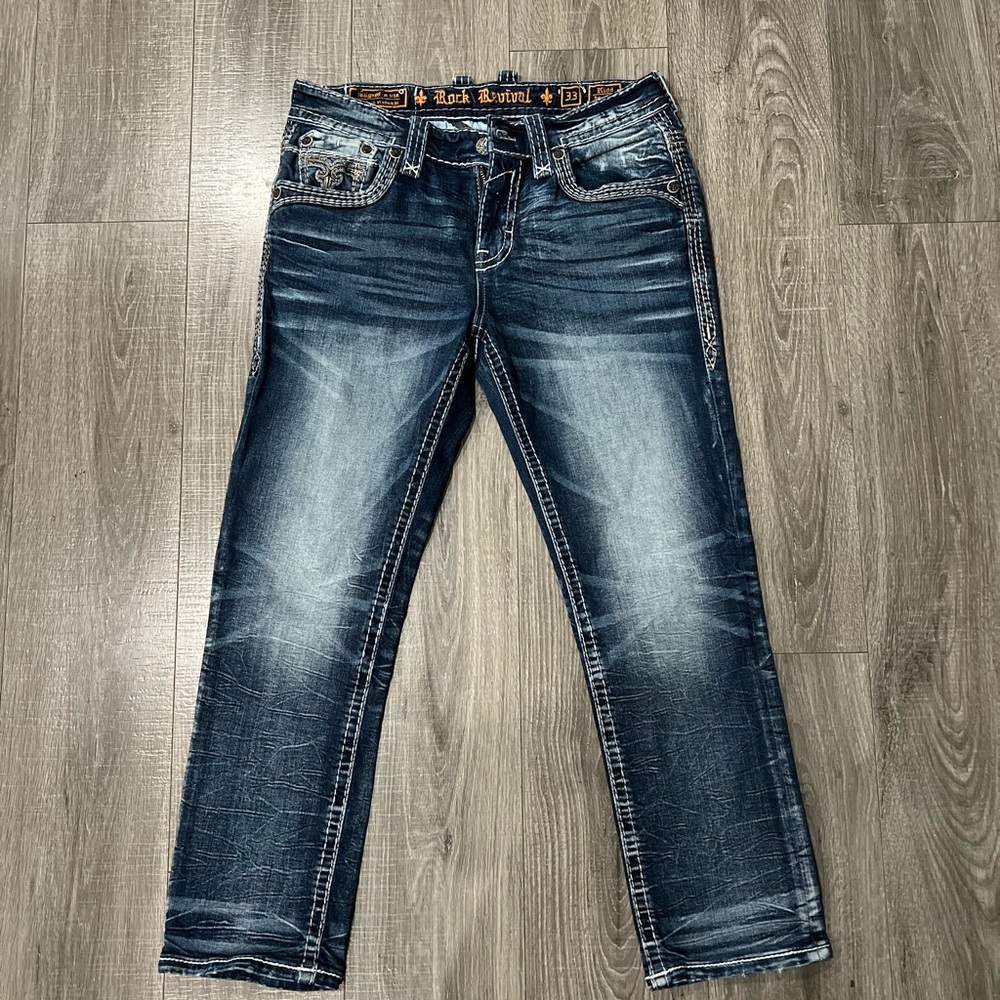 Rock Revival Dark Blue Straight Jeans